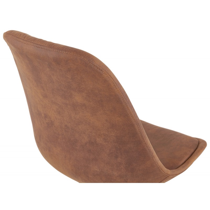 Sedia di design e piedi vintage microfibra colore naturale THARA (marrone) - image 48171