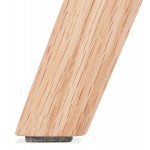 DESIGN Stuhl aus Stoff Füße Holz natürliche Oberfläche NAYA (grau)
