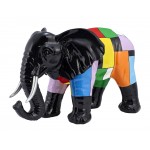 Diseño de escultura decorativa de la estatua ELEPHANT en resina H36 cm (Multicolor)