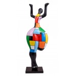 Escultura decorativa de estatua saque de diseño FEMME BRAS LEVES en resina H150 cm (Multicolor)
