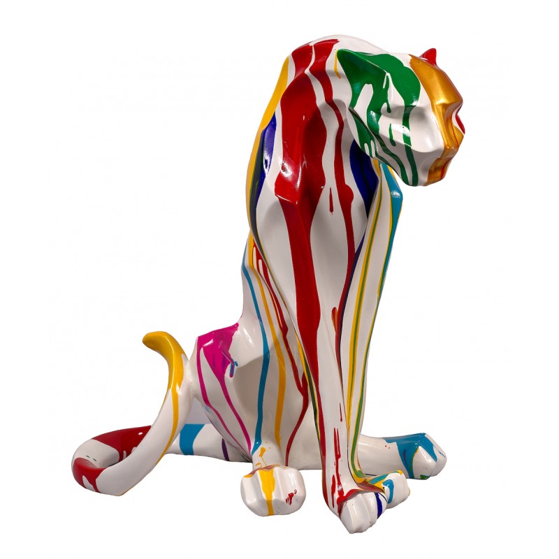 Statua scultura decorativa disegno PANTHERE TRASH resina H55cm (Multicolore) - image 48286