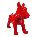 Statue decorative sculpture design CHIEN DEBOUT in resin H80 cm (Red)