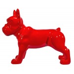 Escultura decorativa de estatua chien debOUT en resina H80 cm (Rojo)