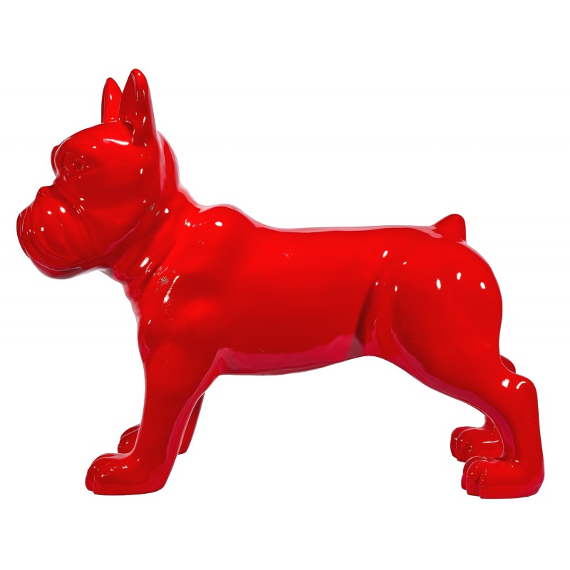 Escultura decorativa de estatua chien debOUT en resina H80 cm (Rojo) - image 48309