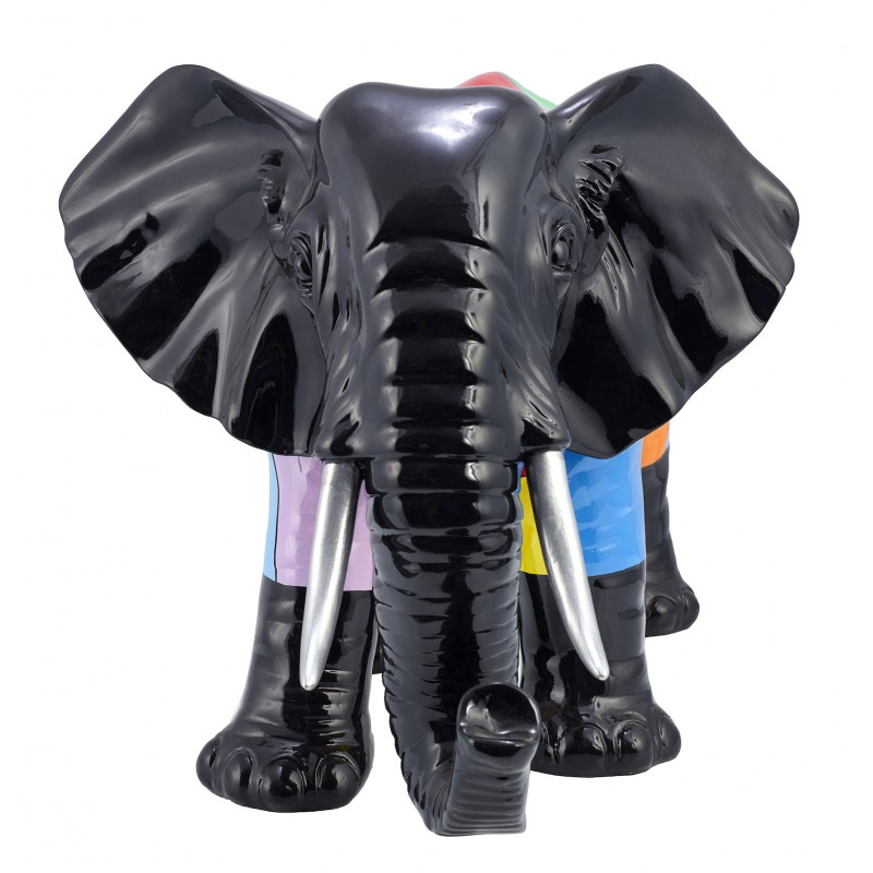 Statue sculpture décorative design ELEPHANT en résine H36 cm (Multicolore) - image 48319
