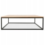 ROXY wood and black metal design coffee table (natural finish)