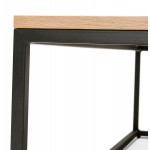 Mesa de centro de diseño de madera y metal negro ROXY (acabado natural)