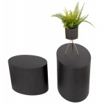 Set de 2 tables d'appoint design en bois RUSSEL (noir)
