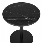 Mesa auxiliar de diseño de mármol redondo ROXANE (negro)