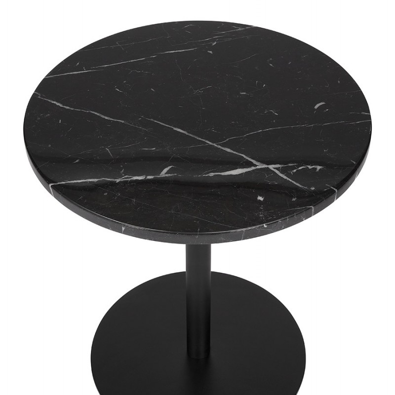 Mesa auxiliar de diseño de mármol redondo ROXANE (negro) - image 48411