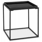 Mesa auxiliar de diseño de vidrio y metal RAQUEL MINI (negro)