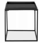 RAQUEL MINI vetro e metallo tavolo laterale (nero)