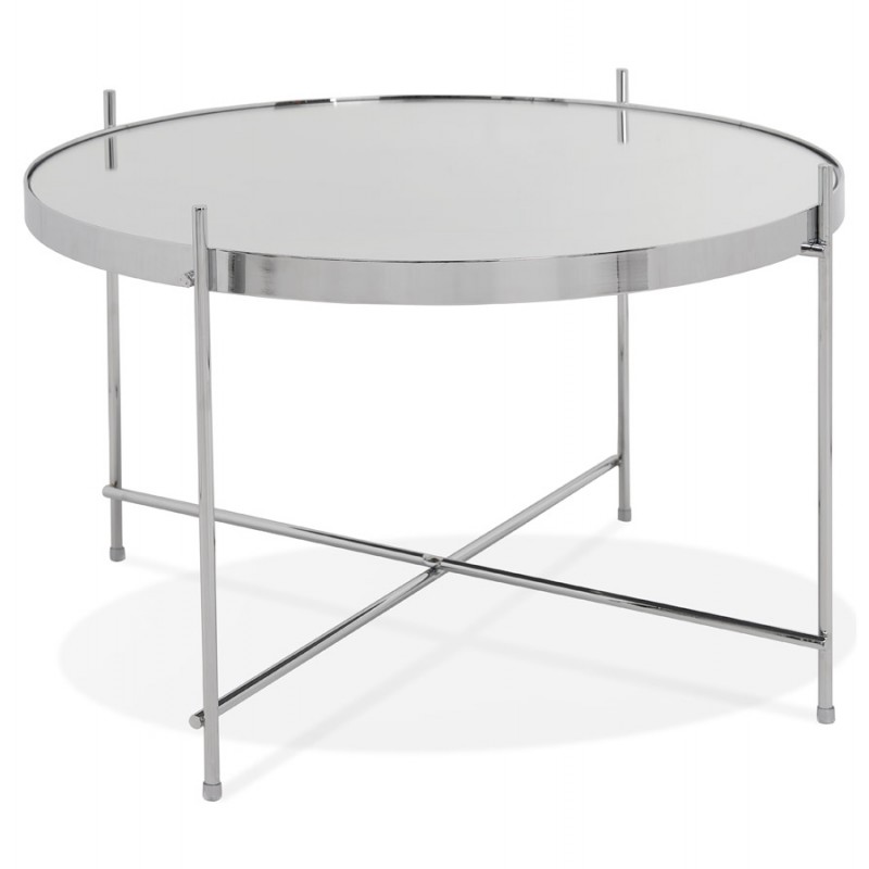 Table basse design, table d'appoint RYANA MEDIUM (chrome)