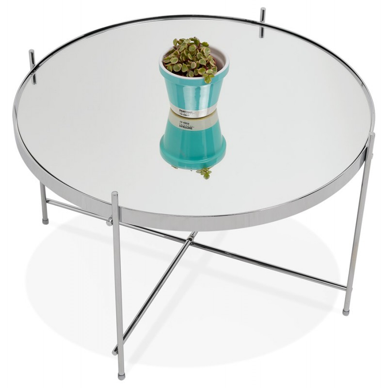 Table basse design, table d'appoint RYANA MEDIUM (chrome) - image 48490