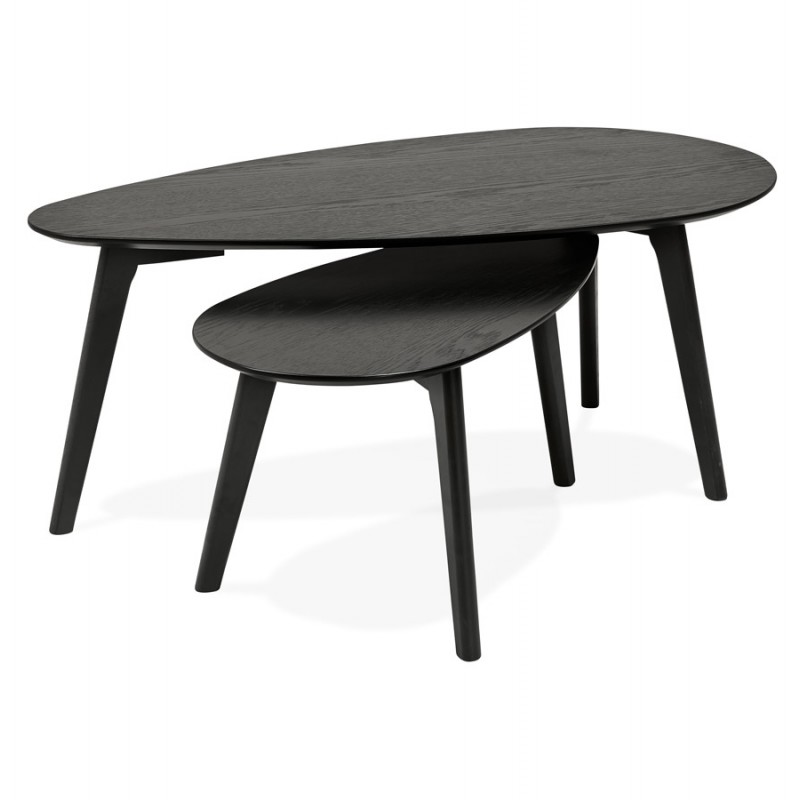 Mesas de diseño de madera ovaladas RAMON (negro)