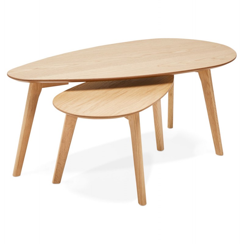 RAMON oval wooden design tables (natural finish)