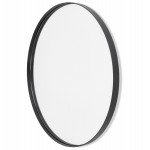 Espejo de diseño redondo metálico (60,5 cm) PRISKA (negro)