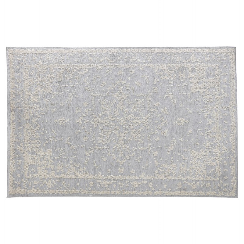 Alfombra bohemia rectangular - 160x230 cm - EN lana SHANON (gris claro)