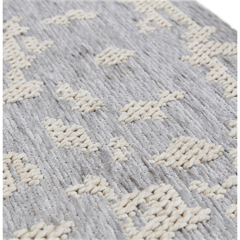 Tappeto bohémien rettangolare - 160x230 cm - IN lana SHANON (grigio chiaro) - image 48618