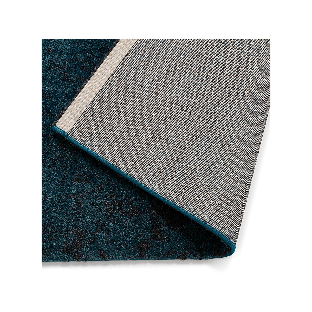 Super confortevole e accogliente blu e nero design tappeto rettangolare.