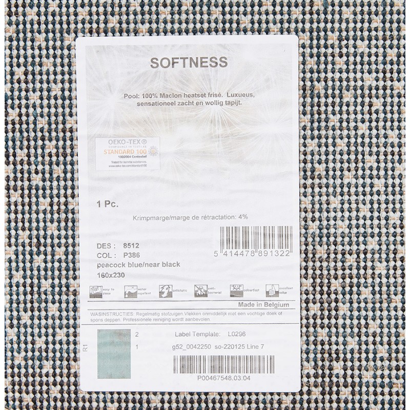Rectangular design carpet - 160x230 cm - YLONA (blue, black) - image 48677