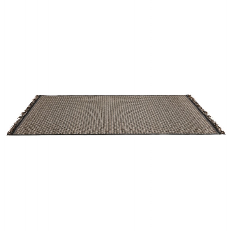 Rechteckiger ethnischer Teppich - 160x230 cm - PIERRETTE (schwarz, beige) - image 48680