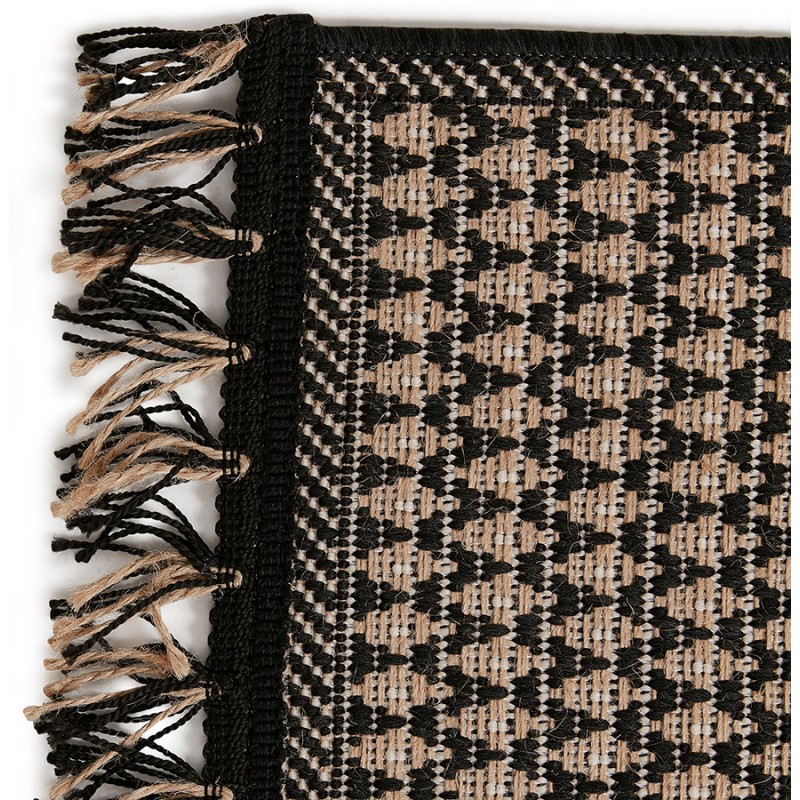 Rechteckiger ethnischer Teppich - 160x230 cm - PIERRETTE (schwarz, beige) - image 48684