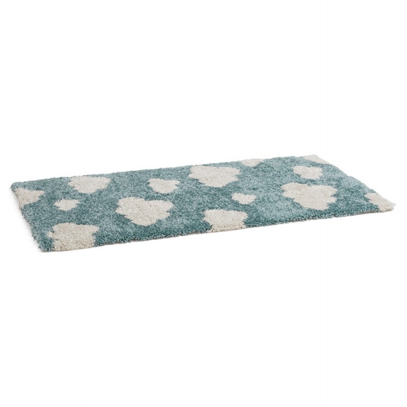 Rectangular children's carpet - 80x150 cm - NUAGE (blue, beige) - image 48691
