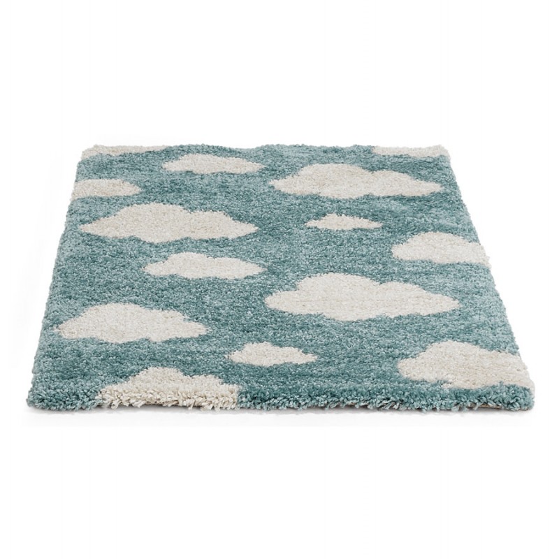 Rectangular children's carpet - 80x150 cm - NUAGE (blue, beige) - image 48693
