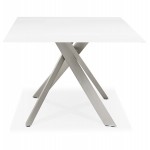 Mesa de comedor de diseño de vidrio y metal (200x100 cm) WHITNEY (blanco)
