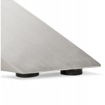 Ceramica e metallo spazzolato in acciaio (180x90 cm) FLORINA (bianco)