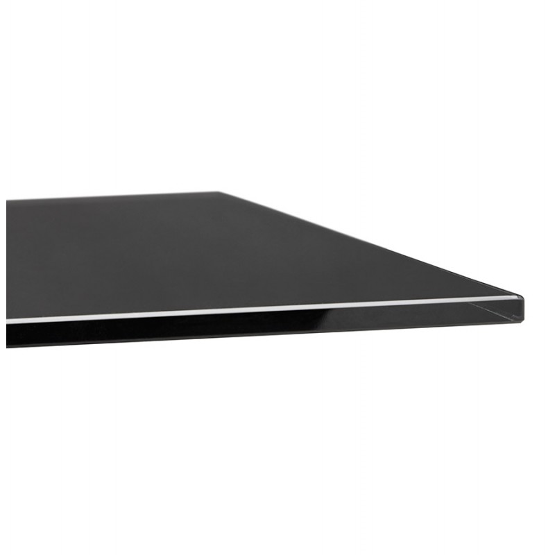 Mesa de comedor de diseño de vidrio y metal blanco (200x100 cm) WHITNEY (negro) - image 48839
