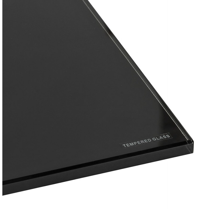 Mesa de comedor de diseño de vidrio y metal blanco (200x100 cm) WHITNEY (negro) - image 48840