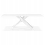 Table à manger designen verre et métal blanc (200x100 cm) WHITNEY (blanc)