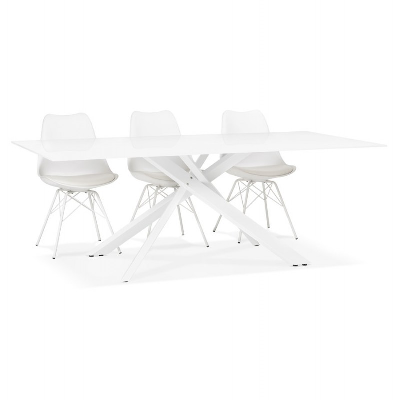 Glass and white metal design (200x100 cm) WHITNEY (white) - image 48854