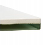 Table à manger designen céramique et métal blanc (180x90 cm) FLORINA (blanc)