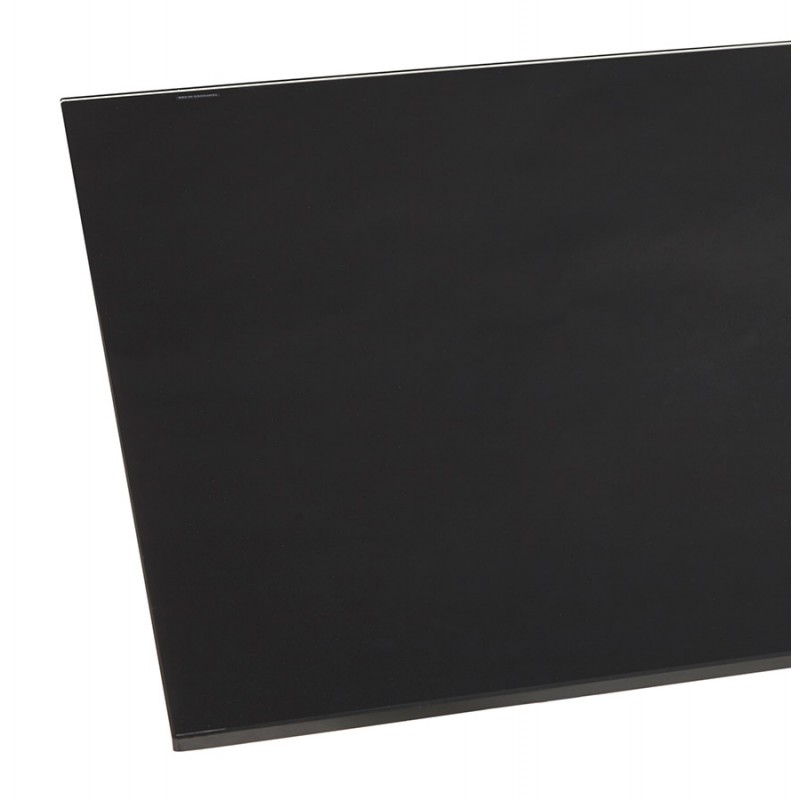 Glas- und Schwarzmetall-Design-Esstisch (200x100 cm) WHITNEY (schwarz) - image 48895