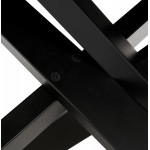 Glas- und Schwarzmetall-Design-Esstisch (200x100 cm) WHITNEY (schwarz)