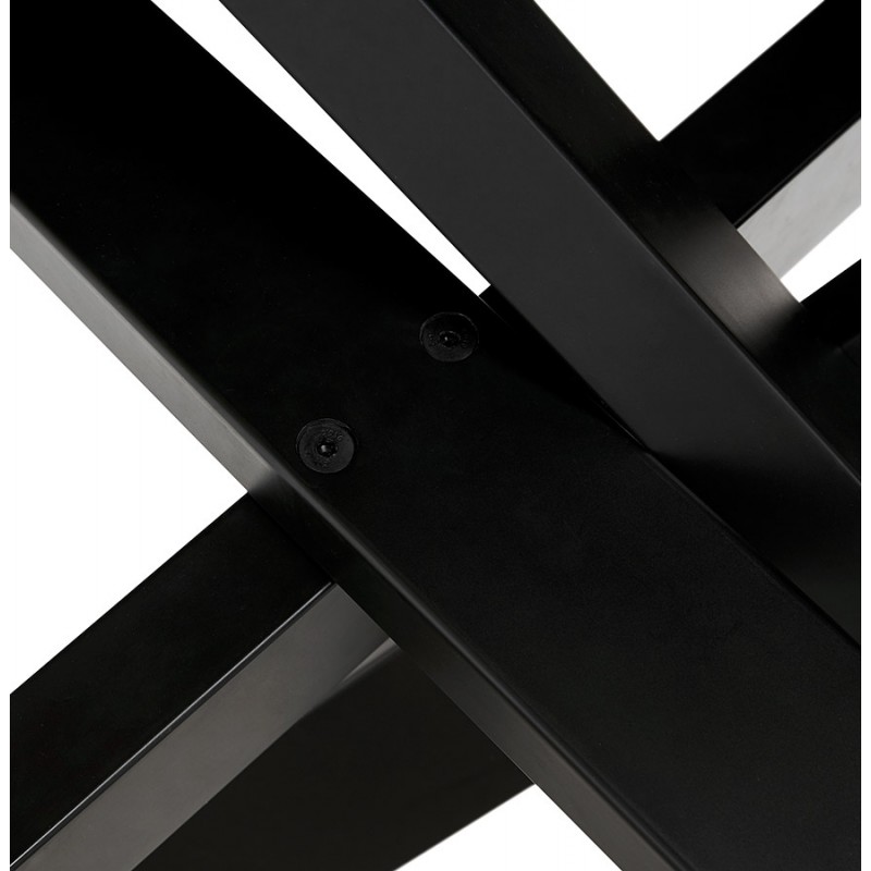 Glas- und Schwarzmetall-Design-Esstisch (200x100 cm) WHITNEY (schwarz) - image 48898