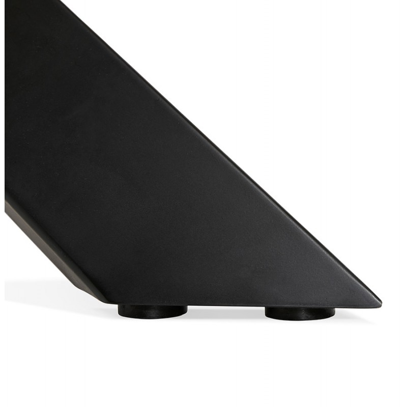Ceramic and black metal design dining table (180x90 cm) FLORINA (white) - image 48920