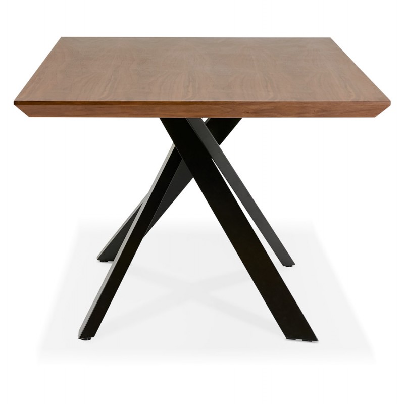Mesa de comedor de diseño de madera y metal negro (200x100 cm) CATHALINA (ahogamiento) - image 48923