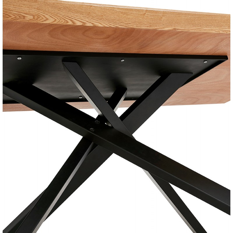 Table à manger design en bois et métal noir (200x100 cm) CATHALINA (finition naturelle) - image 48939