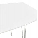 Mesa de comedor de madera extensible y pies cromados (170/270cmx100cm) JUANA (blanco mate)