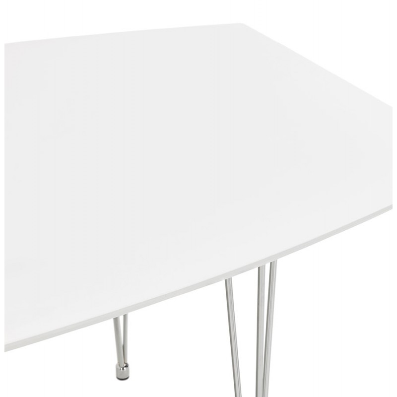 Tavolo da pranzo in legno estensibile e piedi cromati (170/270cmx100cm) JUANA (bianco opaco) - image 48995