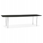 Table à manger extensible en bois et pieds chromé (170/270cmx100cm) RINBO (noir)