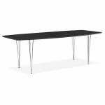 Table à manger extensible en bois et pieds chromé (170/270cmx100cm) RINBO (noir)