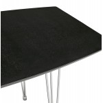 Extendable wooden dining table and chrome feet (170/270cmx100cm) RINBO (black)