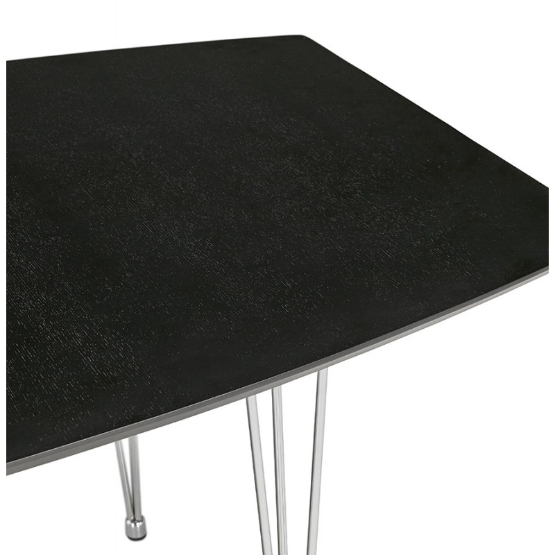 Tavolo da pranzo in legno estensibile e piedi cromati (170/270cmx100cm) RINBO (nero) - image 49021