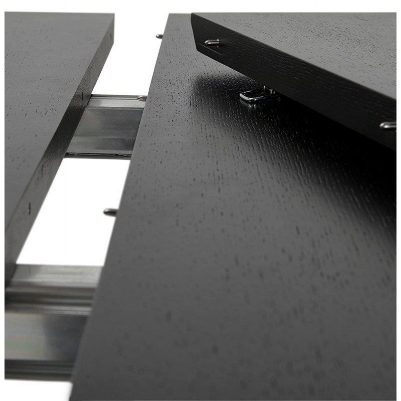 Tavolo da pranzo in legno estensibile e piedi cromati (170/270cmx100cm) RINBO (nero) - image 49031