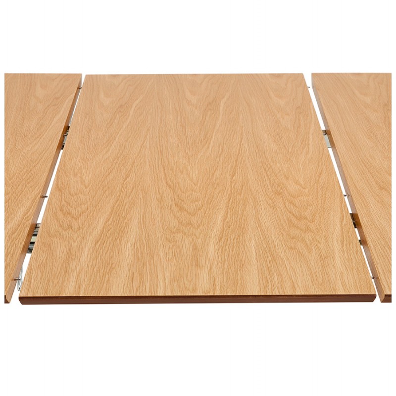 Table à manger extensible en bois et pieds noirs (170/270cmx100cm) LOANA (finition naturelle) - image 49068